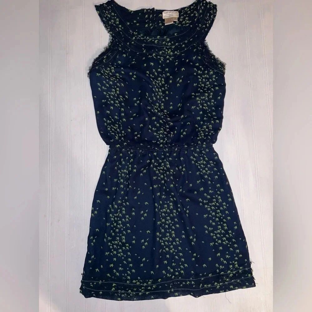 Max Studio Navy summer dress, birds,Med F28
